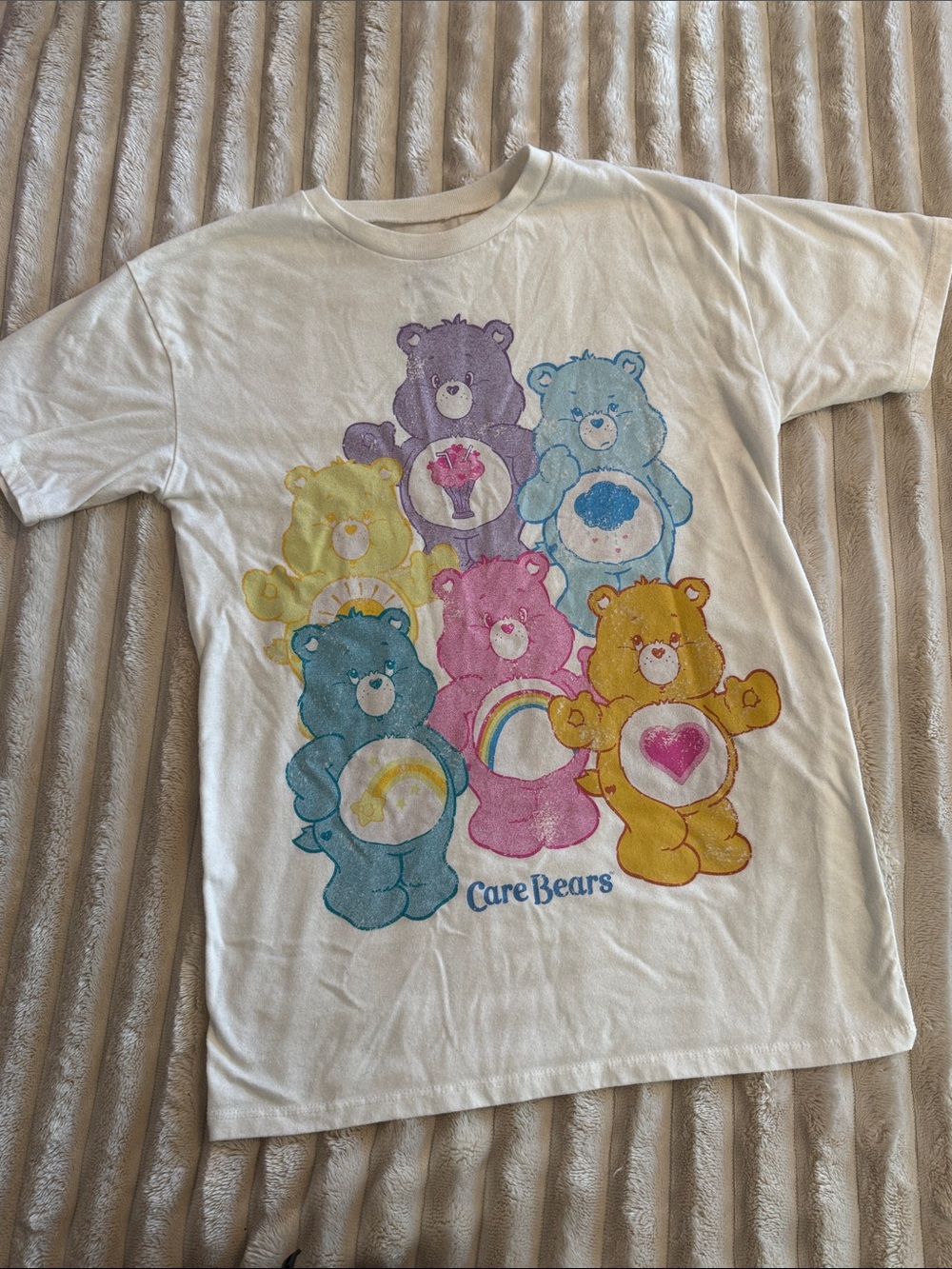 Care Bears Short Sleeve Tee - White with Multicolor Bears